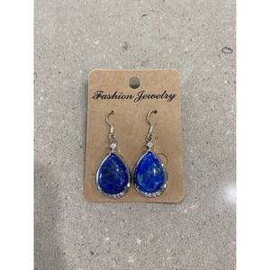 Lapis Lazuli Teardrop Earrings Silve